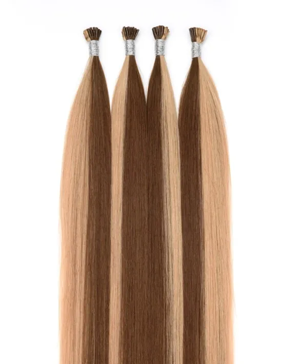 25 extensions a froid mechee chatain clair chocolat 48